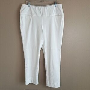 J. Jill Wearever Collection Women's‎ White Pull On Stretch Ankle Jeans LG